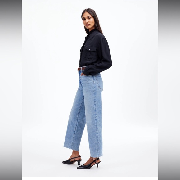 Madewell The Tall Perfect Vintage Wide-Leg Crop Jean Altoona Wash size 16 NP389 - Picture 3 of 16